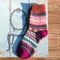 Ethnic Mid-Calf Socks - DippedShop Wholesale - #6035