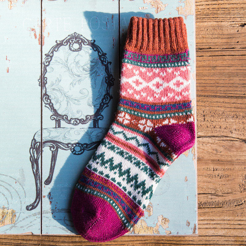Ethnic Mid-Calf Socks - DippedShop Wholesale - #6035