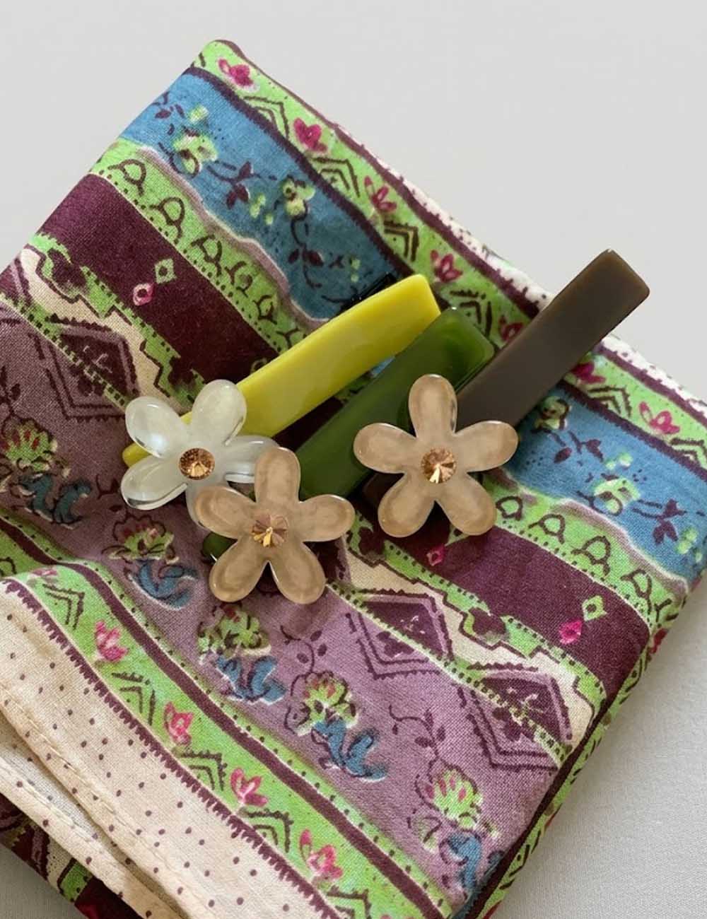 Vintage Crystal Flower Barrette - DippedShop Wholesale - #6691