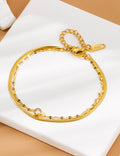 Minimalist Zirconia Double-Layered Snake Chain Anklet 8ZA6JAB07