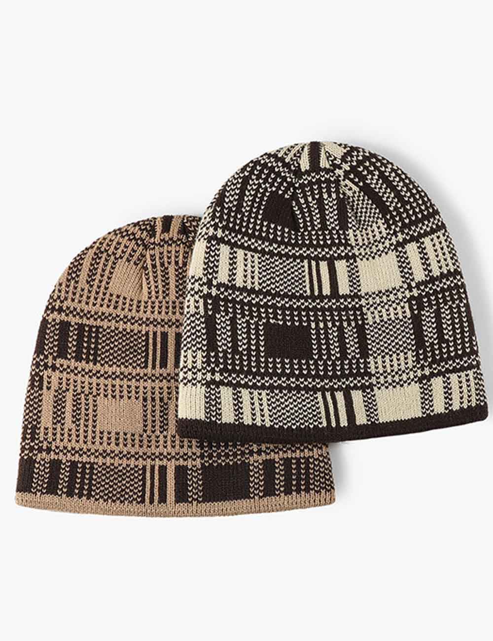 Trendy Striped Color Block Warm Knit Beanie Hat DP25G734