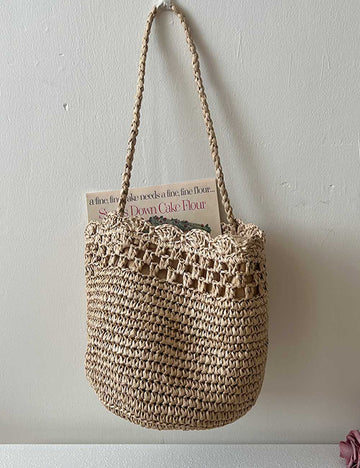 Straw Woven Bucket Bag - DippedShop Wholesale - #2147