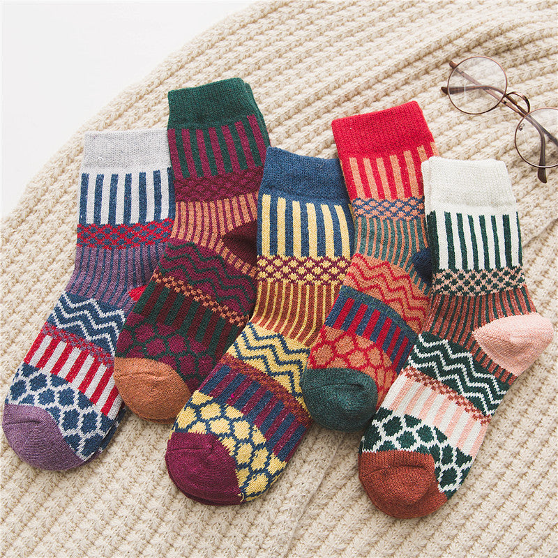 Ethnic Mid-Calf Socks - DippedShop Wholesale - #0499