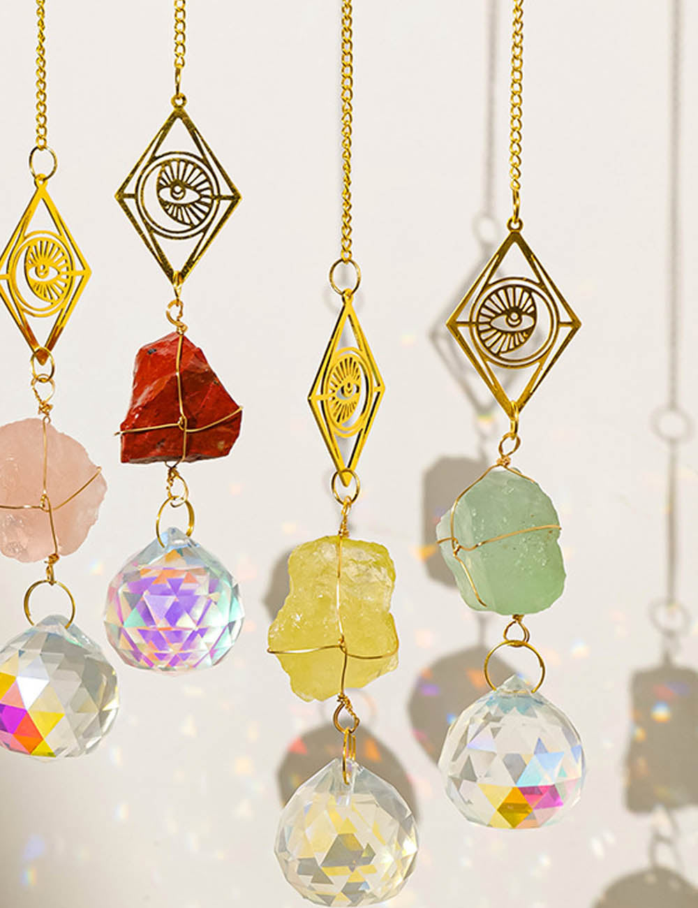 Natural Stone Crystal Ball Suncatcher - DippedShop Wholesale - #9155