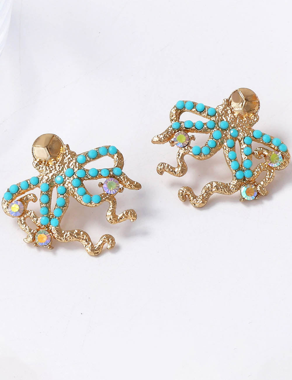 Gold Octopus Stud Earrings - DippedShop Wholesale - #0515