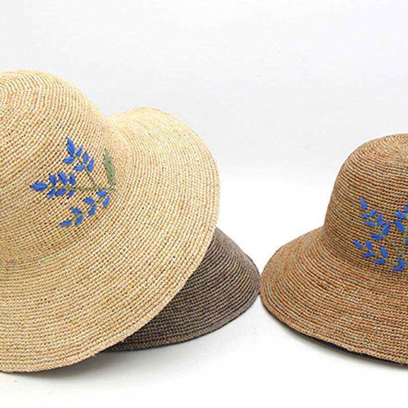 Handmade Flower Embroidery Straw Hat - DippedShop Wholesale - #8371