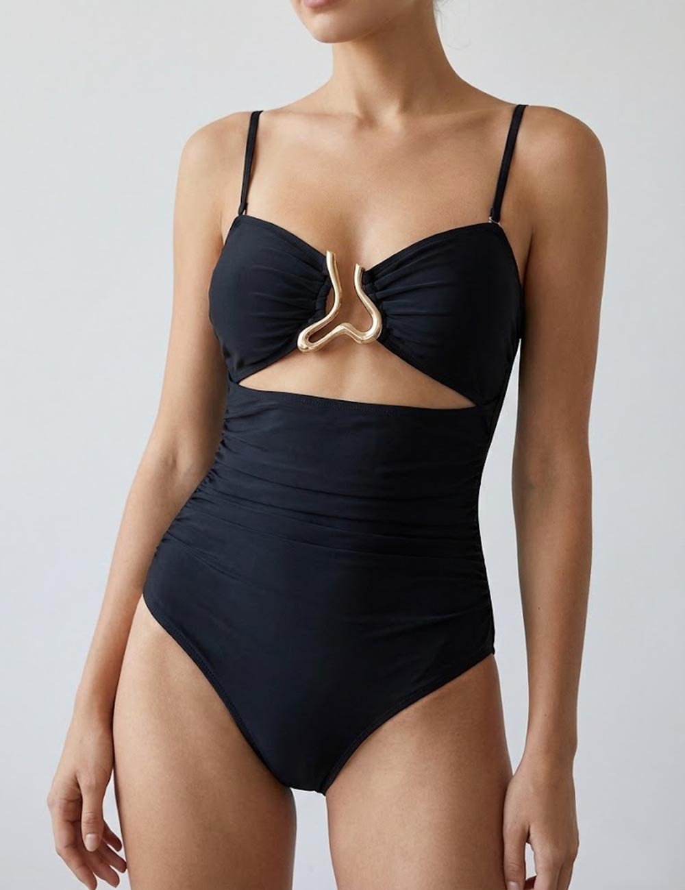 Solid Slim One Piece Swimwear - DippedShop Wholesale - #5907