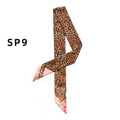 Vintage Leopard Print Narrow Lightweight Silk Scarf MK2BLW6W6NSI67
