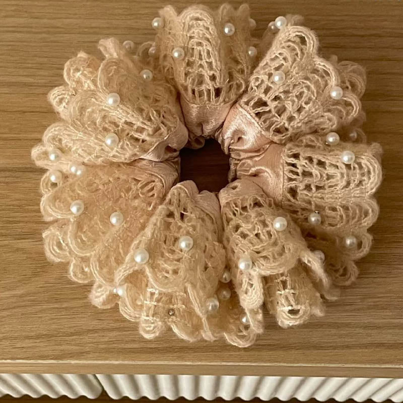 Pearl Plush Elastic Scrunchie - DippedShop Wholesale - #7059