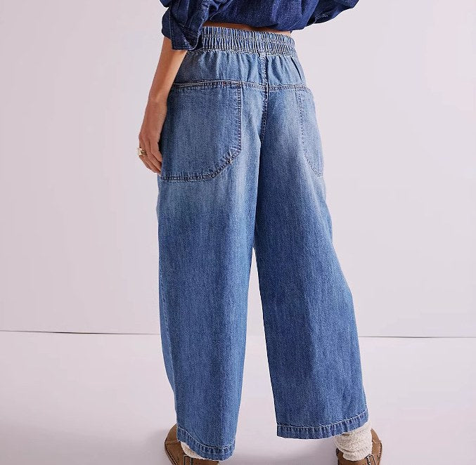 Loose Midi Rise Waist Straight Jeans DP25B805