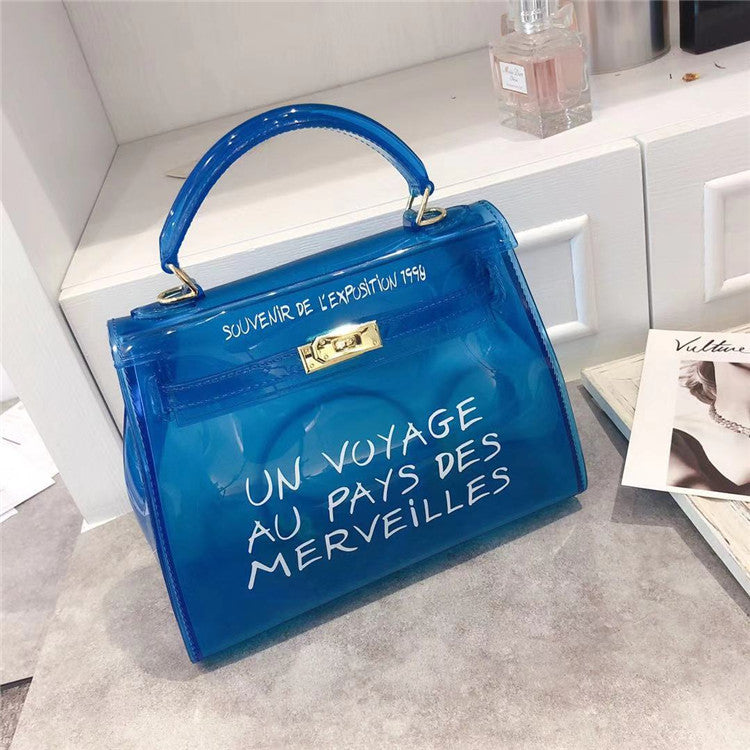 Trendy Letter Print Jelly PVC - DippedShop Wholesale - #8707