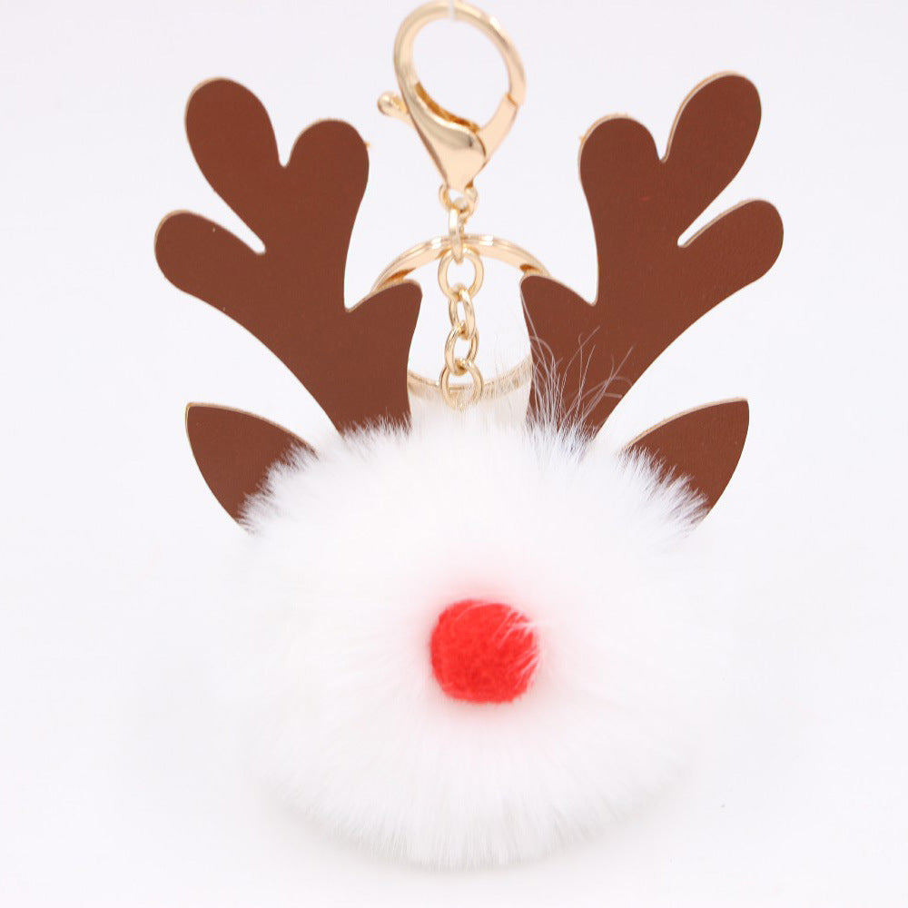 Cute Plush Christmas Reindeer Pom-Pom Bag Charm 6W10BBC703