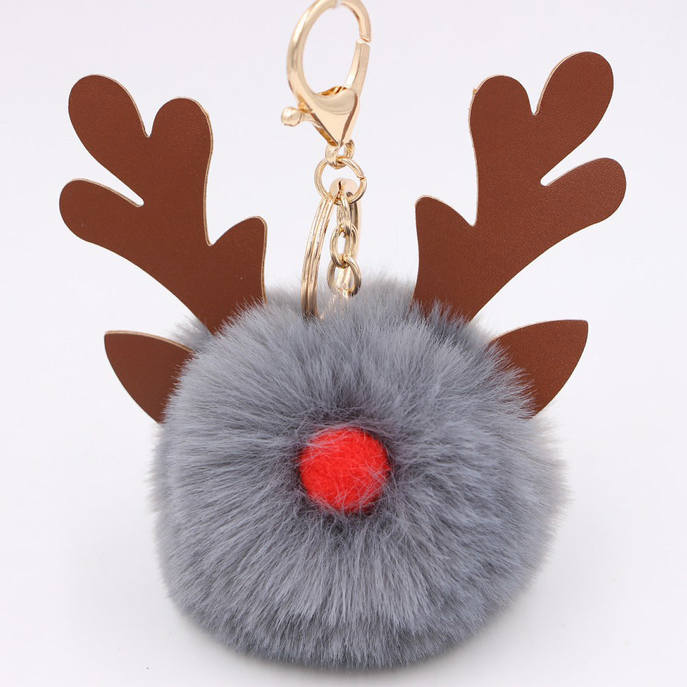 Cute Plush Christmas Reindeer Pom-Pom Bag Charm 6W10BBC703