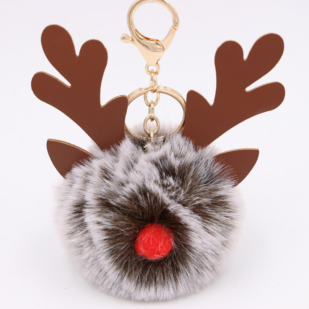 Cute Plush Christmas Reindeer Pom-Pom Bag Charm 6W10BBC703