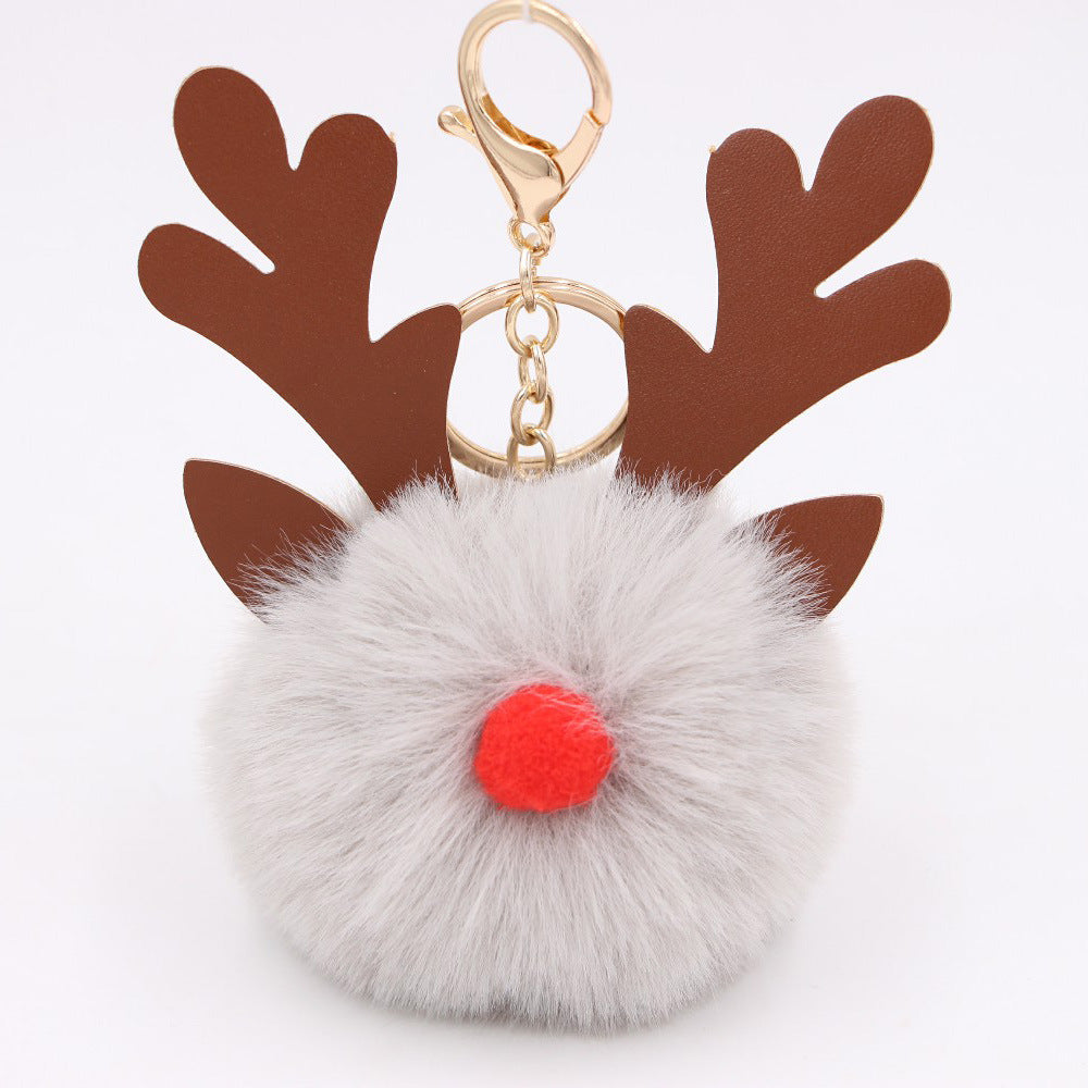 Cute Plush Christmas Reindeer Pom-Pom Bag Charm 6W10BBC703