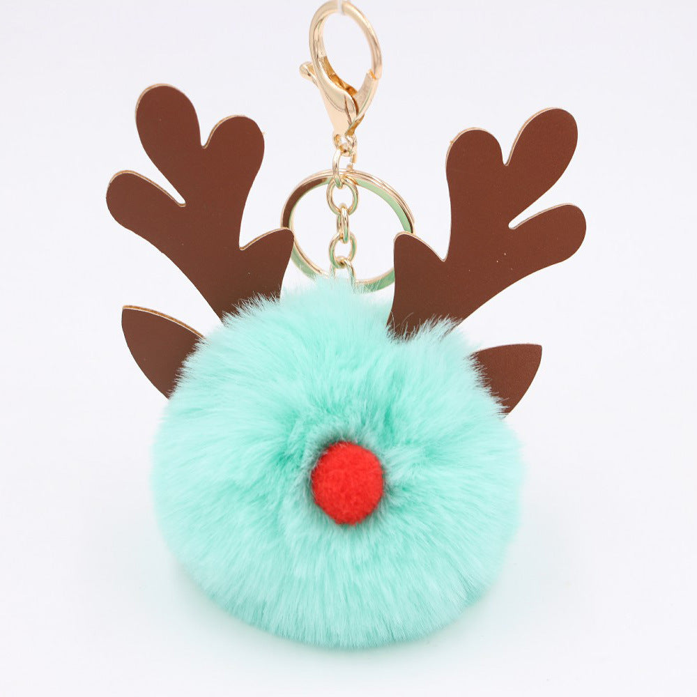 Cute Plush Christmas Reindeer Pom-Pom Bag Charm 6W10BBC703