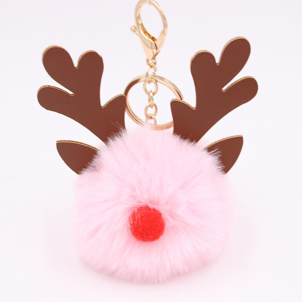 Cute Plush Christmas Reindeer Pom-Pom Bag Charm 6W10BBC703