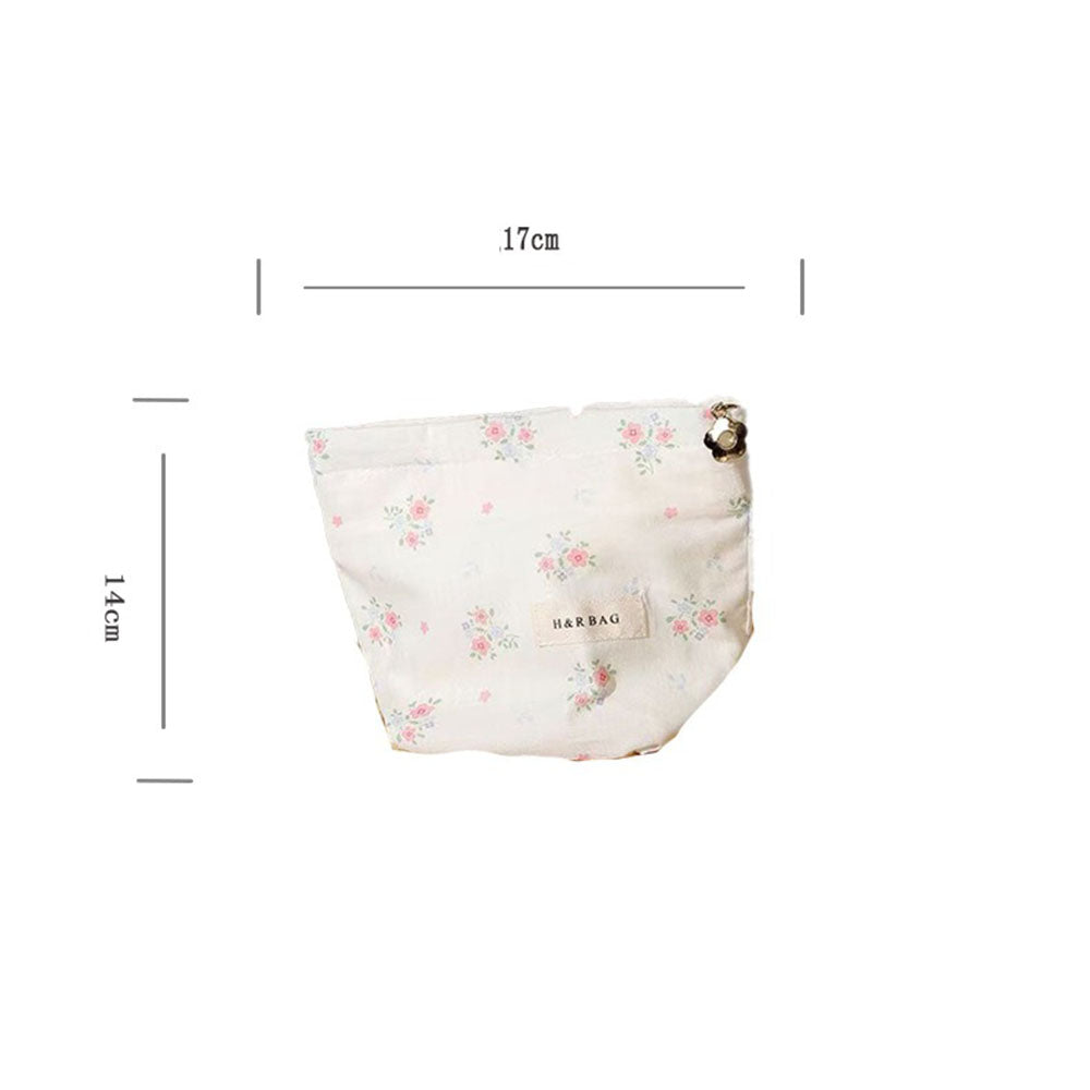 Cute Pink Floral Portable Cosmetic Bag MK2BW6W10BOB418