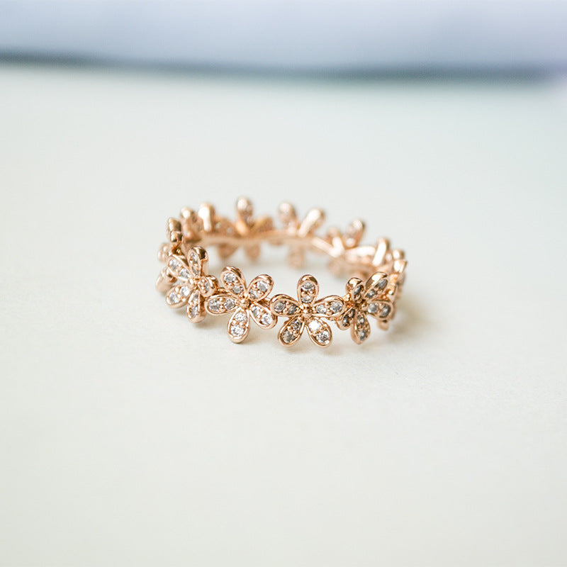 Daisy Zircon Open Ring - DippedShop Wholesale - #0899