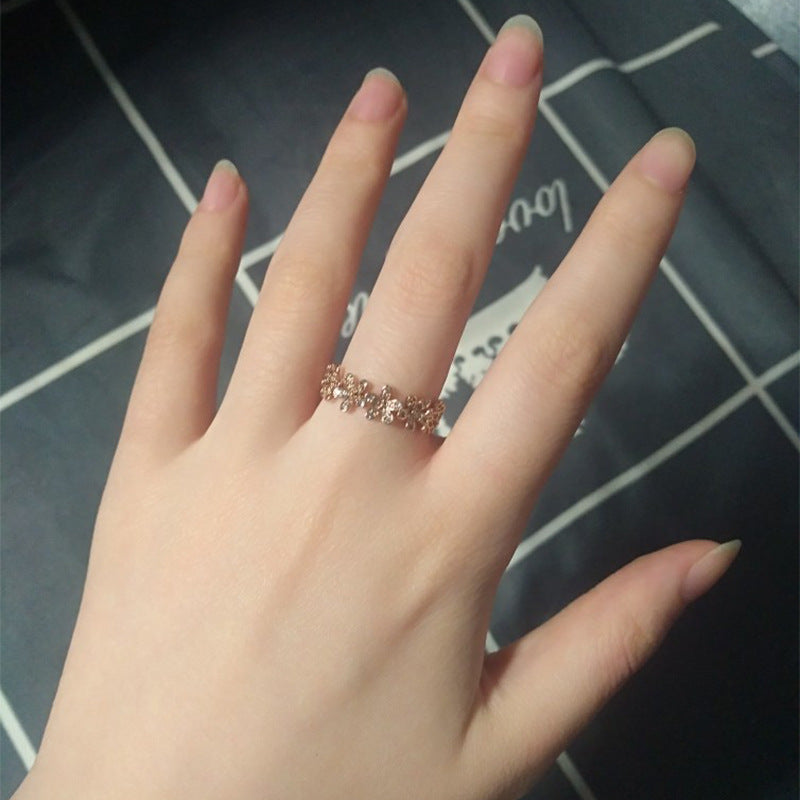 Daisy Zircon Open Ring - DippedShop Wholesale - #3667