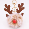 Cute Plush Christmas Reindeer Pom-Pom Bag Charm 6W10BBC703