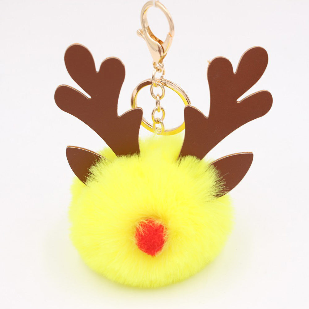 Cute Plush Christmas Reindeer Pom-Pom Bag Charm 6W10BBC703