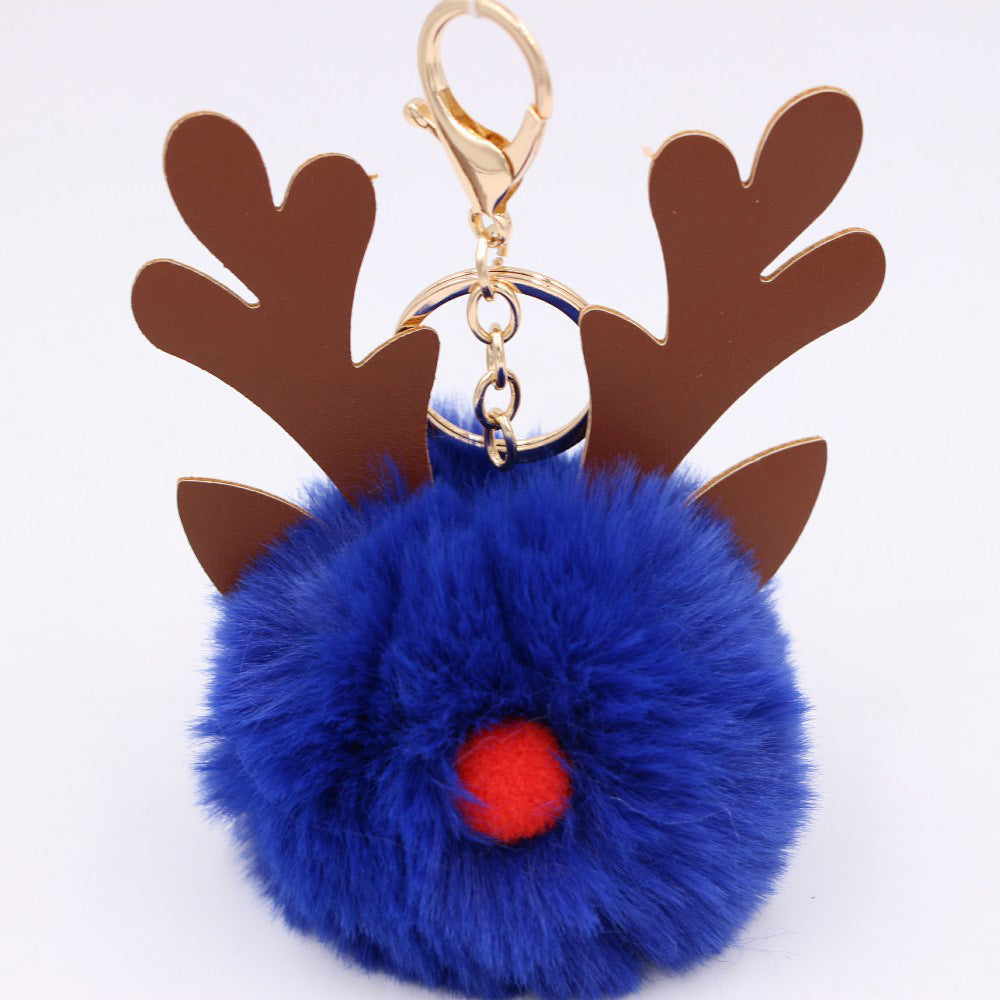Cute Plush Christmas Reindeer Pom-Pom Bag Charm 6W10BBC703
