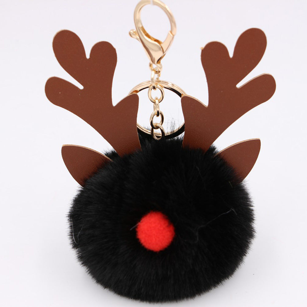 Cute Plush Christmas Reindeer Pom-Pom Bag Charm 6W10BBC703