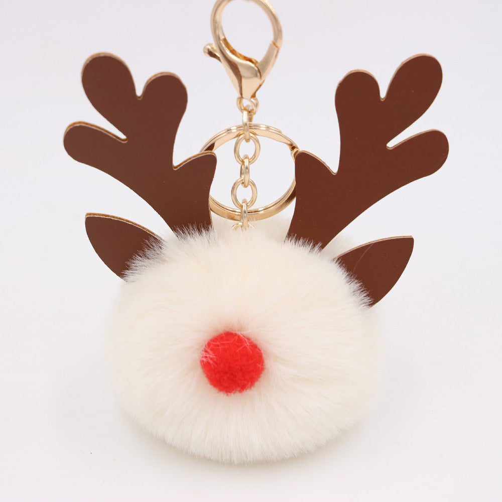 Cute Plush Christmas Reindeer Pom-Pom Bag Charm 6W10BBC703