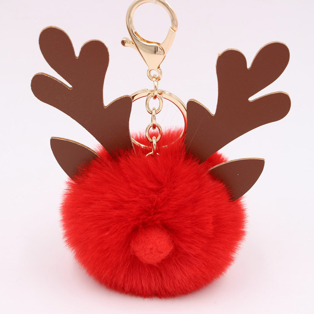 Cute Plush Christmas Reindeer Pom-Pom Bag Charm 6W10BBC703