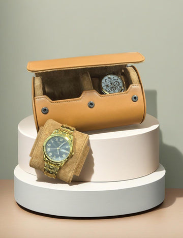Solid Color PU Leather Watch Roll Case DP25F758
