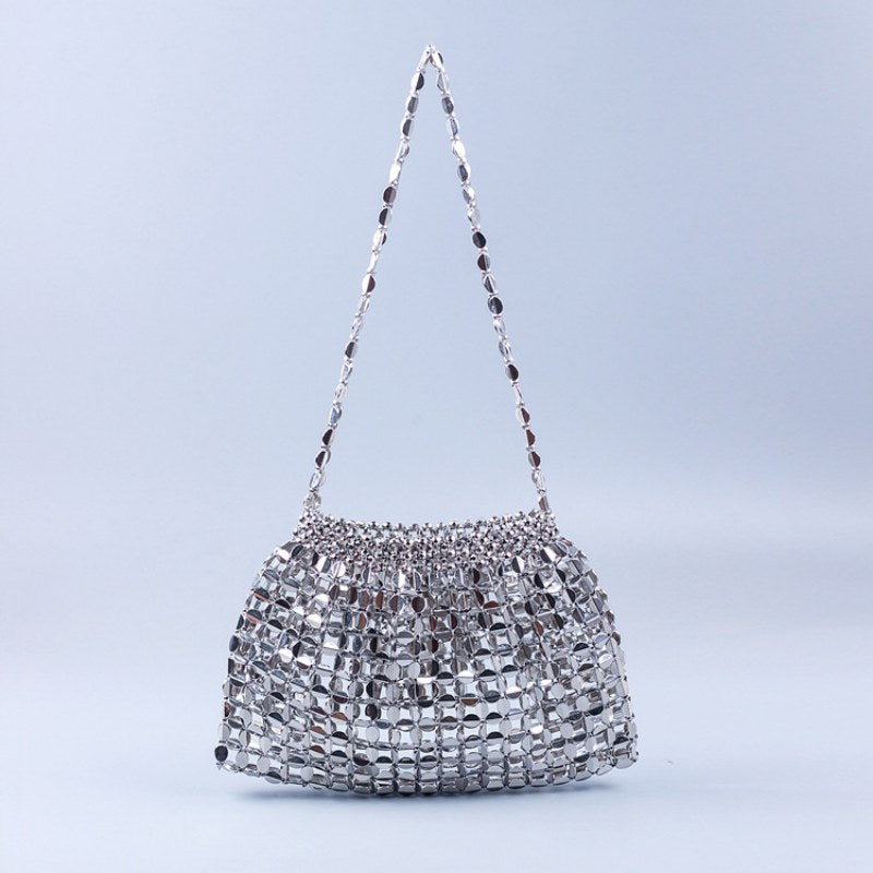 Beaded Woven Shoulder Tote Bag DP25C679