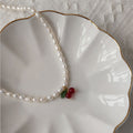 Retro Pearl Cherry Choker - DippedShop Wholesale - #4211