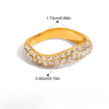 Trendy Gold Plated Twist Zirco - DippedShop Wholesale - #2595