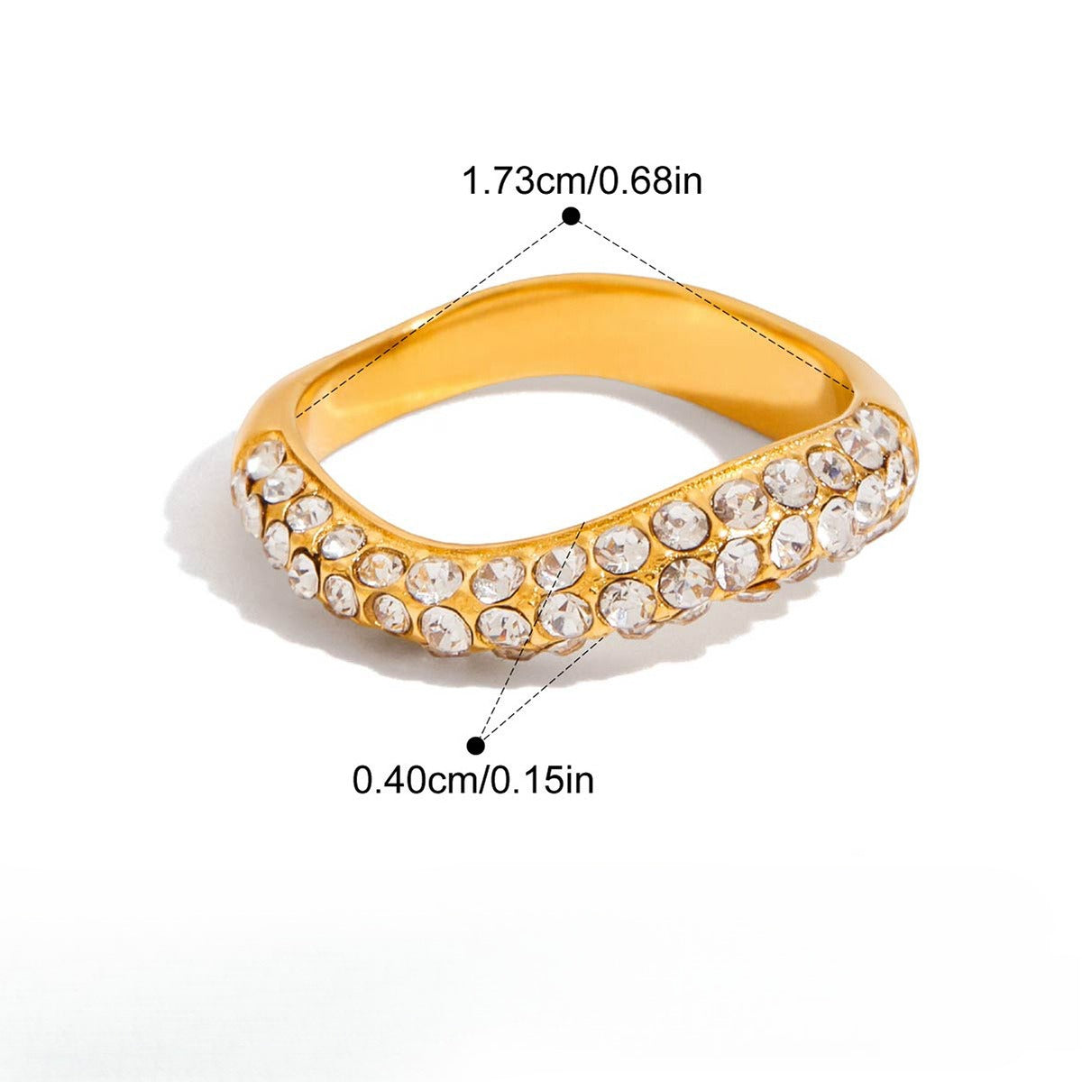 Trendy Gold Plated Twist Zirco - DippedShop Wholesale - #2595