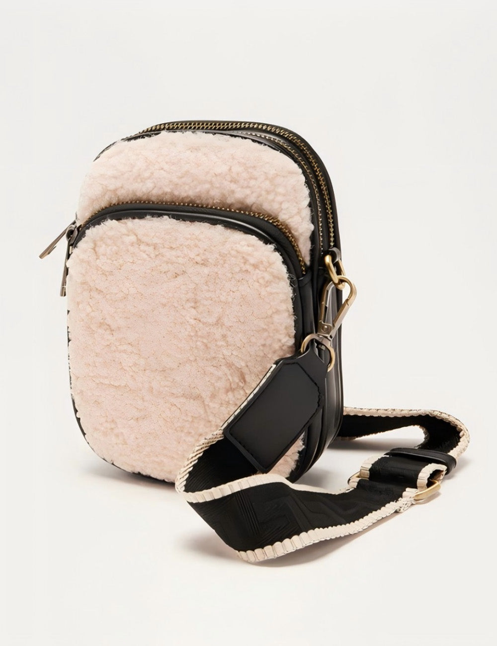 Faux Shearling Crossbody Camera Bag ES31835SP