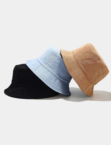 Simple Reversible Solid Color Corduroy Bucket Hat DP25F665