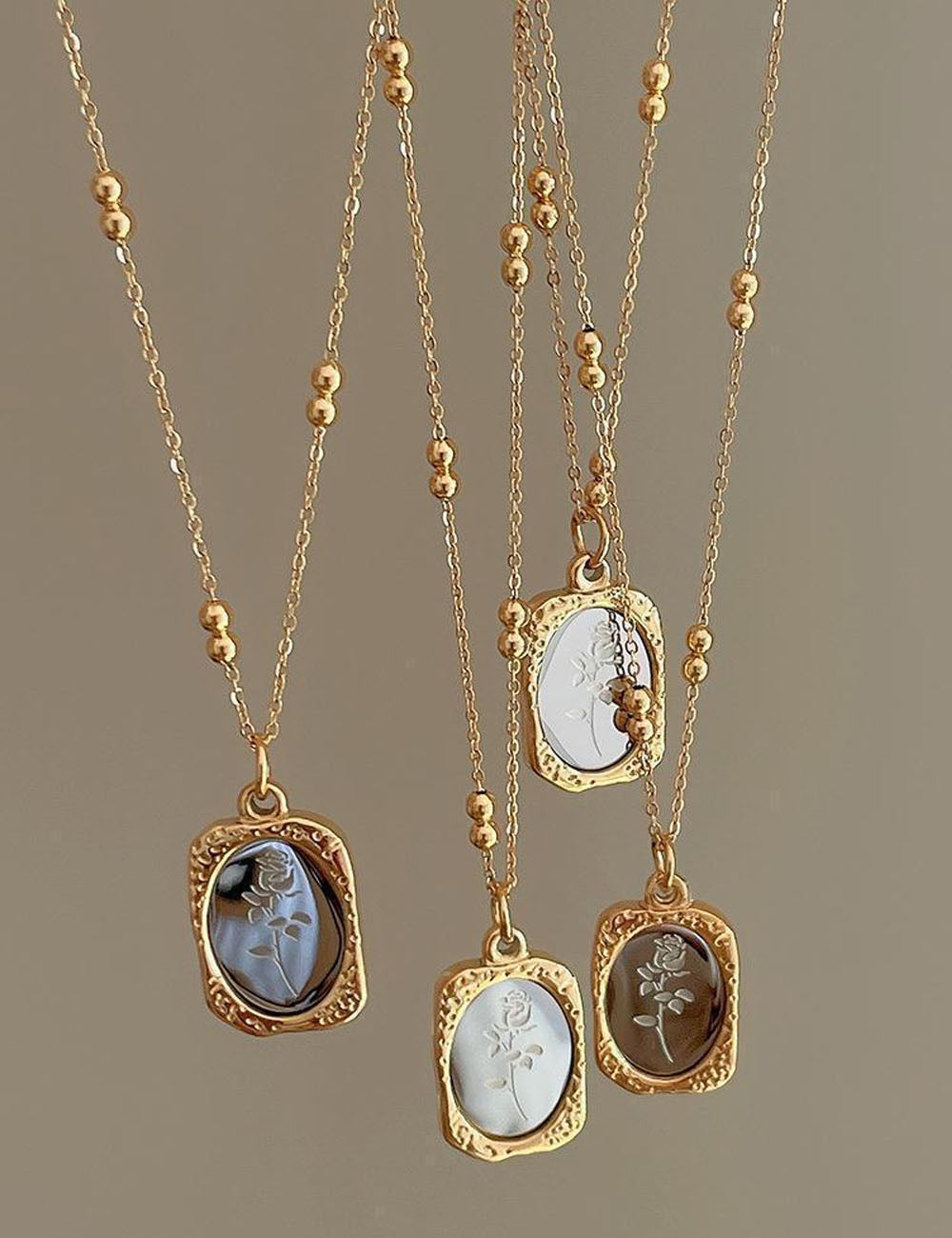 Rose Titanium Necklace - DippedShop Wholesale - #7523