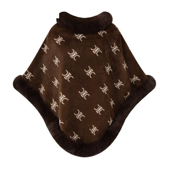 Faux Fur Poncho Cape - DippedShop Wholesale - #6227