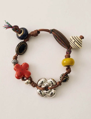 Boho Four-Leaf Clove Bead Braided Bracelet DP25F808
