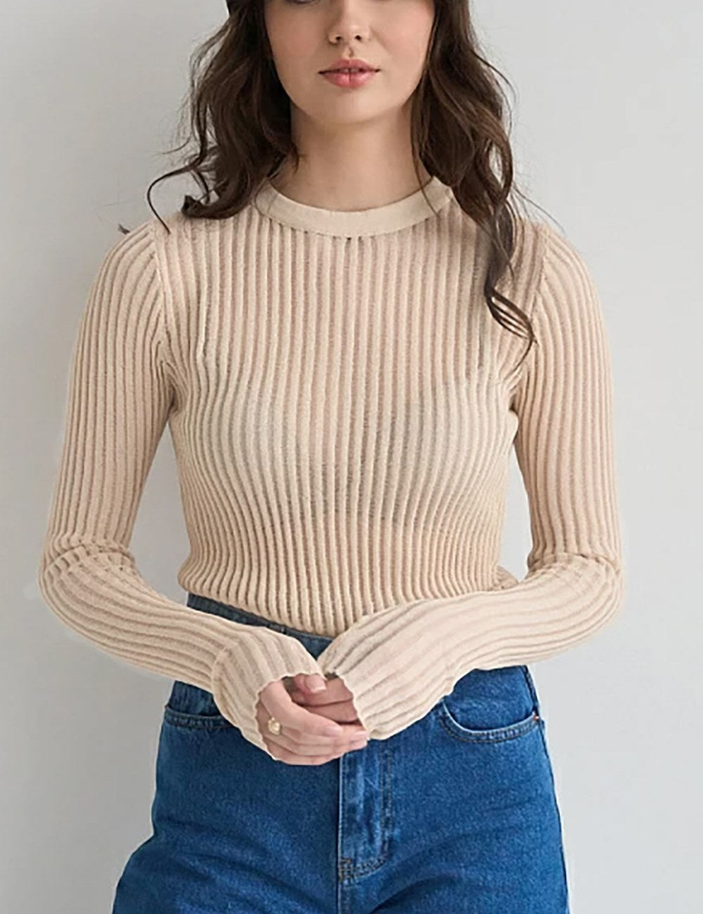 See Through Knit Top - DippedShop Wholesale - #2035