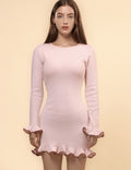 Floral Slim Knit Mini Dress - DippedShop Wholesale - #6099