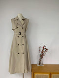 Sleeveless V-Neck Trench Coat - DippedShop Wholesale - #8515