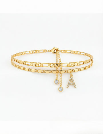 Elegant Gold Plated Double Lay - DippedShop Wholesale - #7443
