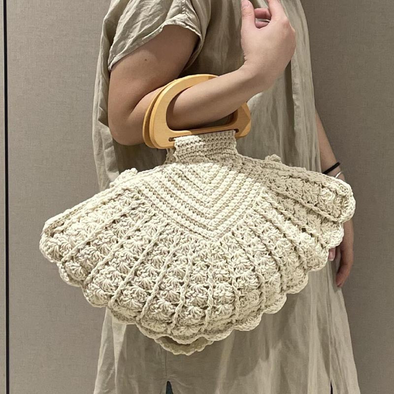 Crochet Shell Tote Bag - DippedShop Wholesale - #3667