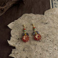 Retro Stone Bead Hoop Earrings - DippedShop Wholesale - #6035