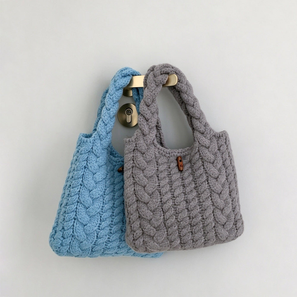 Cute Handmade Cable Knit Mini Handbag 6W10BBG2375