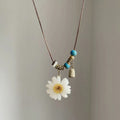 Flower Resin Pendant Necklace - DippedShop Wholesale - #7507