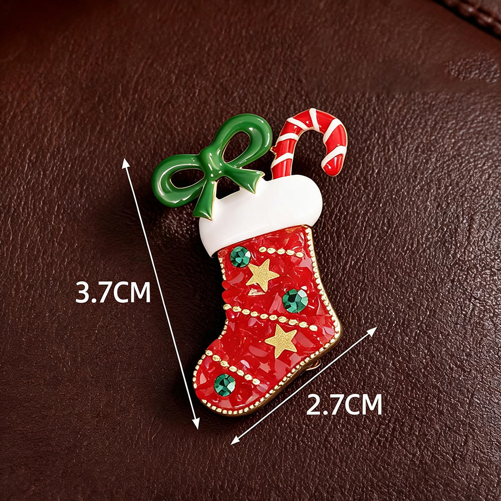 Cute Christmas Hat Bell Series Brooch Pins 6W6JPB60
