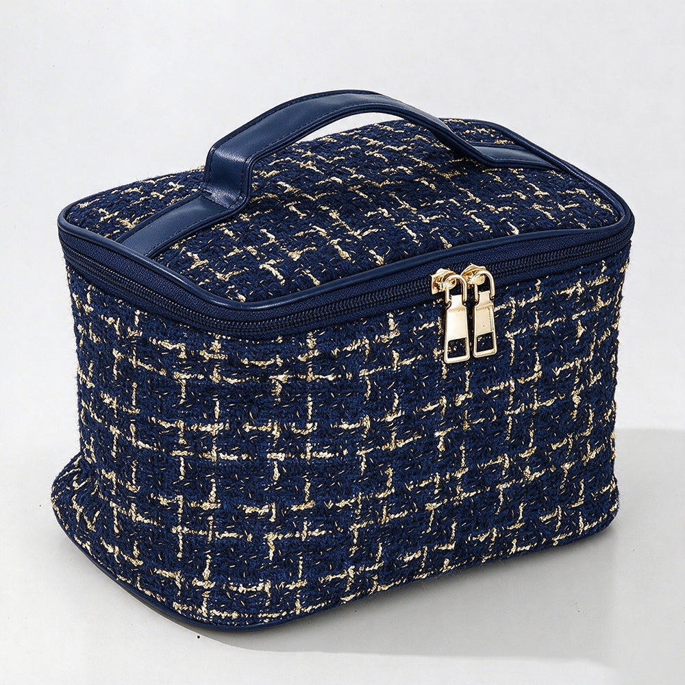 Plaid Tweed Makeup Bag - DippedShop Wholesale - #9091
